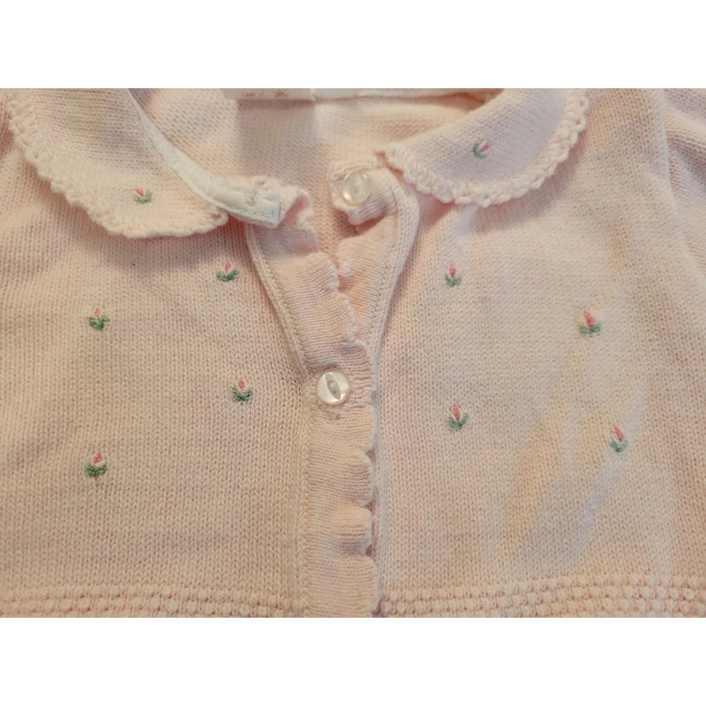 Bundle 2 Vintage Teddy Tots Baby Girl Pink Knit Sets Size 0